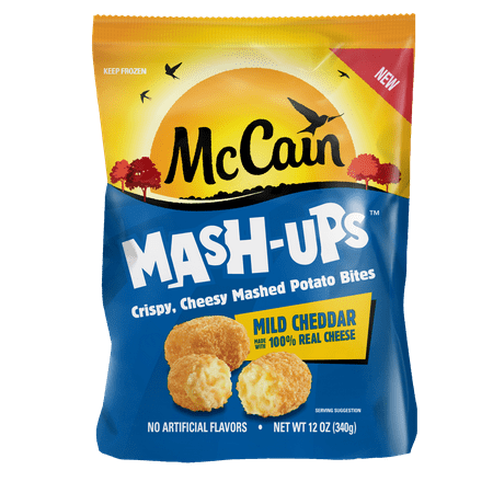 McCain Mash-Ups Mild Cheddar Potato Bites, 12 oz Plastic Bag (Frozen)