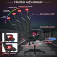 thumbnail image 5 of Hoffree Gaming Chair with Massage PU Leather Office Chair with Footrest and LED Light Ergonomic Gamer Chair Lumbar Support Adjustable Headrest High Back Computer Desk Chair for Home Office, 5 of 11