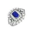 thumbnail image 1 of Bague de Mariage pour Femmes en Argent Sterling 925 en Forme de Coussin 6X4mm Lapis Cocktail, 1 of 4