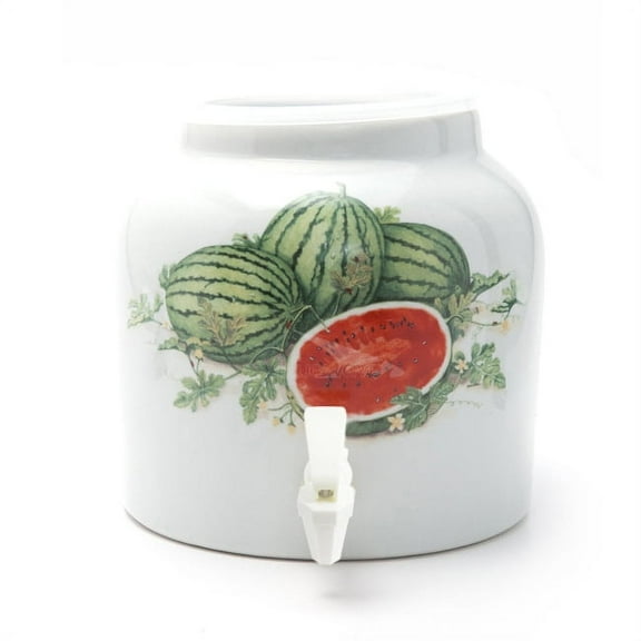 Watermelons Porcelain Water Beverage Dispenser Crock - 2.2 Gallons | Lead Free