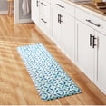thumbnail image 2 of FIESTA Mali Tiles Geo Trellis Anti-Fatigue Comfort Kitchen Runner Mat, Non-Slip Floor Mat, Padded Standing Desk Mat, Blue/Aqua/White, 20"x55", 2 of 6