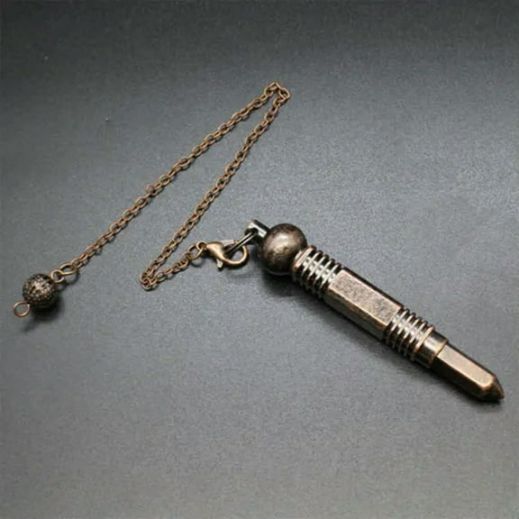 Copper Metal Shuttle Pendulum Dowsing Divination Pendant Reiki Healing Pendule