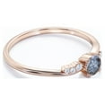 thumbnail image 3 of JeenMata Dainty Design - 0.6 Carat Round Cut Salt and Pepper Diamond with Moissanite - 6 Stone Cluster Prong Engagement Ring - 18K Rose Gold Plating over Silver, 3 of 6