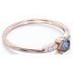 thumbnail image 3 of JeenMata Delicado Diseño Diamante de Sal y Pimienta de Talla Redonda de 0,6 Quilates con Moissanita; Anillo de Compromiso con 6 Piedras en Forma de Punta; Baño de Oro Rosa de 18 K sobre Plata, 3 of 6