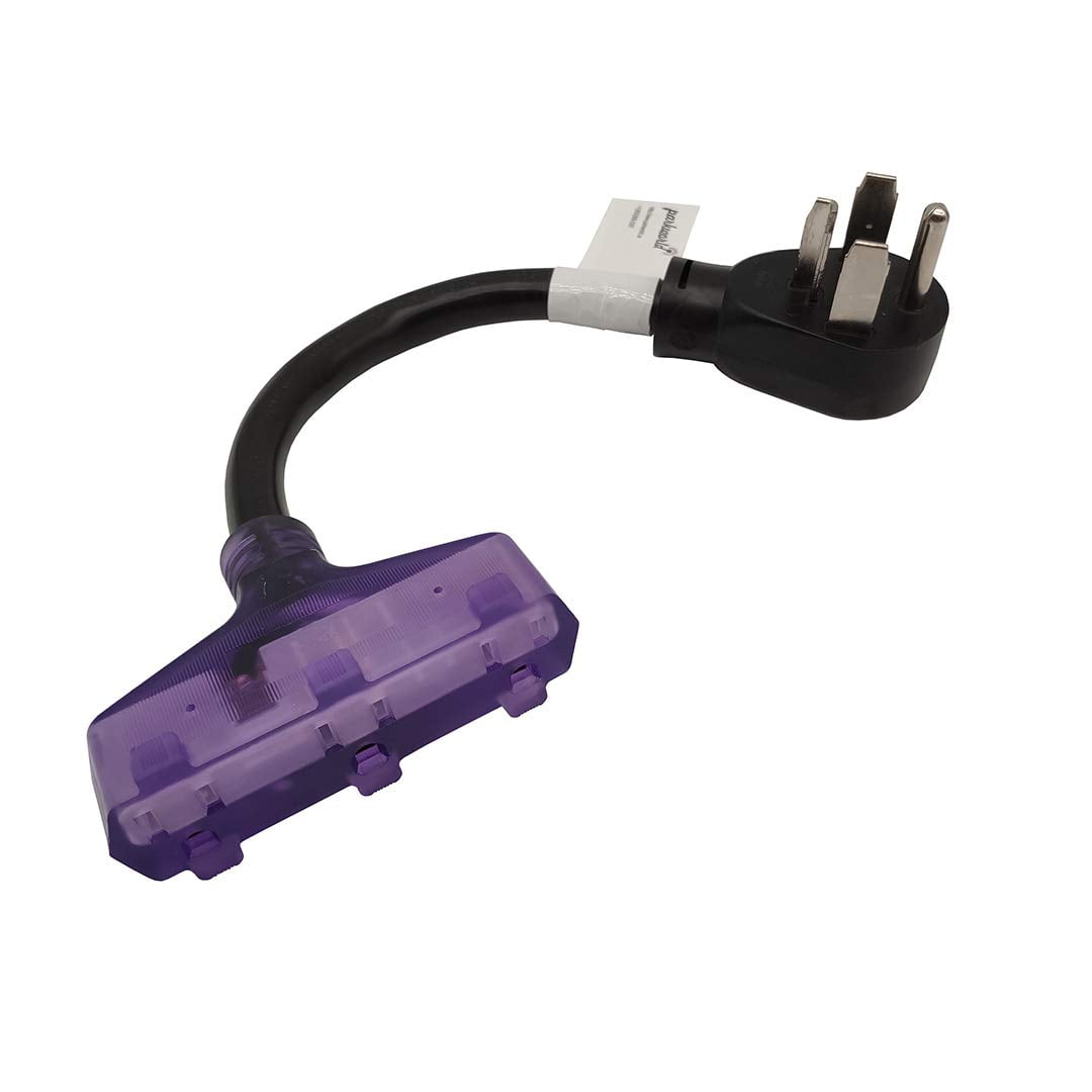 Parkworld 61452 Dryer Adapter Cord, 14-30P Male to (3) 5-15R Female Household Tri Outlet with Lighted, 14 inch