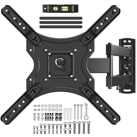 MOUNT PRO Full Motion TV Wall Mount for Most 20-55 inch Flat Curved TVs,Tilting TV Mount with Swivels Articulating Arms Max VESA 400X400mm, 77lbs