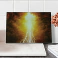 thumbnail image 2 of Landscape Cutting Board, Vivid Thunder in Apocalyptic Sky Judgement Day End of World Themed Art, Decorative Tempered Glass Cutting and Serving Board, Small Size, Yellow Brown, by Ambesonne, 2 of 5