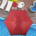 thumbnail image 2 of Sombrilla de patio Simple Deluxe de 2,3 m para exteriores con 6 varillas, color rojo, 2 of 7
