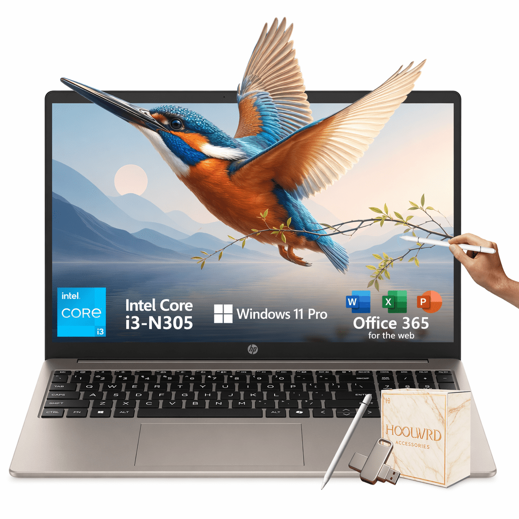 HP 15.6 Touchscreen Laptop, Intel Core i3-N305, 8GB RAM, 256GB SSD, 15'' FHD Touch Display, Windows 11 Pro, Laptop for Student & Business, Wi-Fi 6