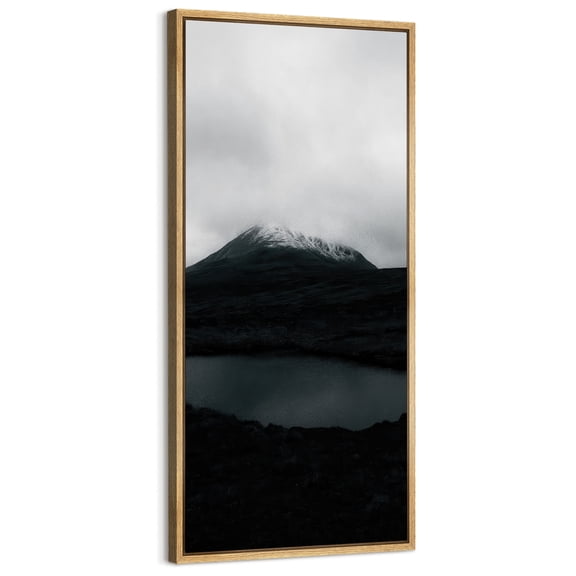 Large Framed Canvas Art for Living Room Wall Decor, Mountain Lake Nature Landscape Canvas Print for Bedroom Decoration - 60"x30" Natural Framed