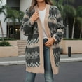 thumbnail image 2 of Arlun Women's Open Front Long Sleeve Long Cardigans Boho Print Loose Sweaters Outwear Soft Cozy Stylish Warm Coats 2025 Fall Winter Streetwear Outfits Grey XL, 2 of 4