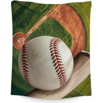 Kids Blanket, Baseball Blanket, 80 x 60 Inches Soft Fuzzy Throw for Girls Boys, Cozy Sports Theme Flannel Throw for Bed Bedding Room Decor, Camping, Travel, Chair