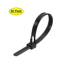 Uxcell Reusable Cable Ties Cable Zip Ties Flexible Cable Tie Wraps Nylon 7.87" x 0.28" Black 50pcs