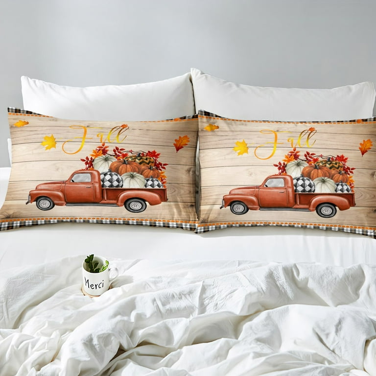  Full 3 Pieces Duvet Cover Sets Farm Pumpkin Bedding