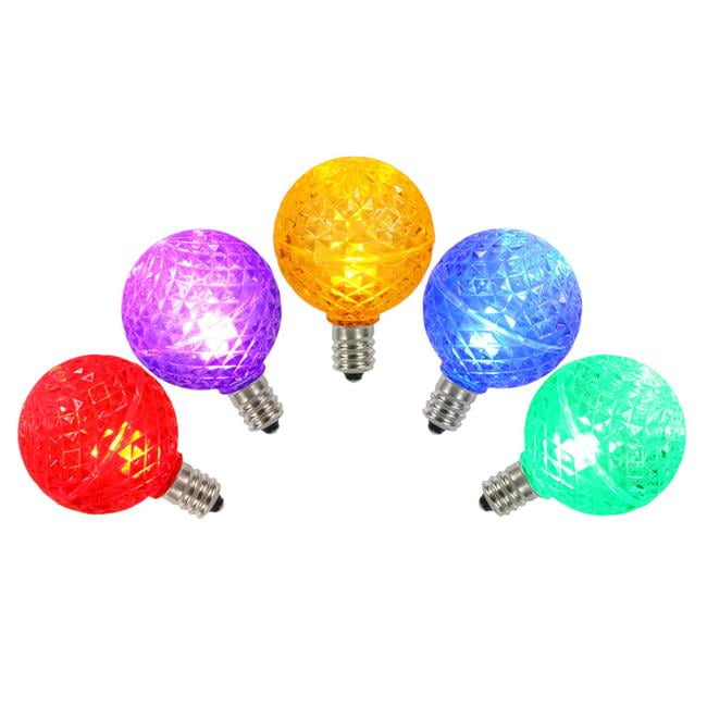 G40 Faceted LED Replacement Bulbs with MultiColored Lights Pack of 5
