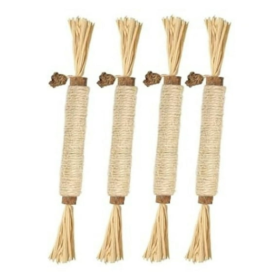 HaoXun 4 Pcs Silvervine Cat Chewing Sticks - Natural Mint Flavored Teeth Grinding Toys for Cats, Stress Relief Molar Treats with Silvervine and Gall Fruit for Indoor Cats