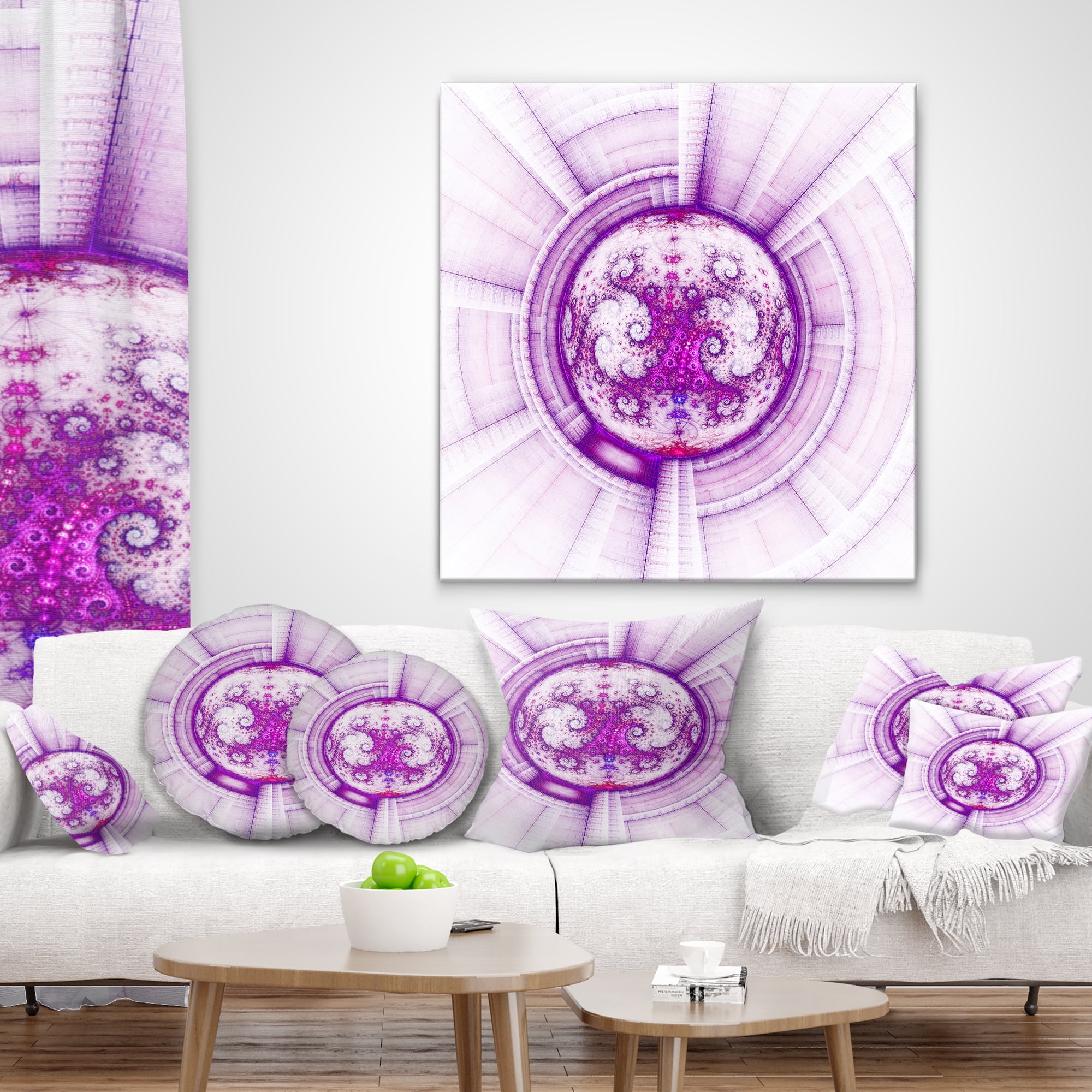 Designart 12" x 20" Purple Polyester Throw Pillow