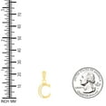 thumbnail image 4 of 925 Sterling Silver Yellow-tone Unisex Cubic-zirconia Initial Alphabet C Charm Pendant for Men Women, 4 of 4