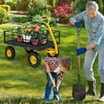 thumbnail image 2 of Demi Bonn 53" Utility Steel Garden Wagon with 4 Removable Side Panels and 900/1200 LBS Load Capacity for Garden, Farm, Yard, Black, 2 of 10