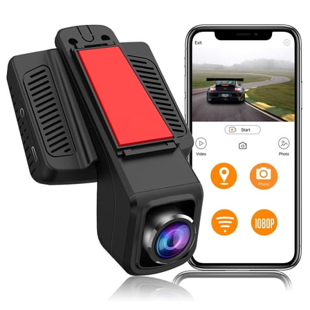 TOGUARD 1080P Dash Cam for Car, 2.45’’ Screen Front Car Dash Camera with WiFi & App Control, GPS, 170° Wide Angle, WDR Night Vision, Parking Mode