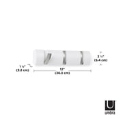 Umbra Flip 3 Hook Wall Mounted Coat Rack White
