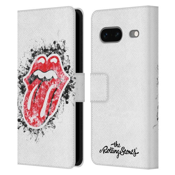 Head Case Designs Officially Licensed The Rolling Stones Licks Collection Distressed Look Tongue Leather Book Wallet Case Cover Compatible with Google Pixel 7
