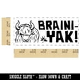 thumbnail image 2 of Braini-yak Brainiac Teacher Student School Self-Inking Rubber Stamp Ink Stamper - Pink Ink - Small 1-1/2 Inch, 2 of 7