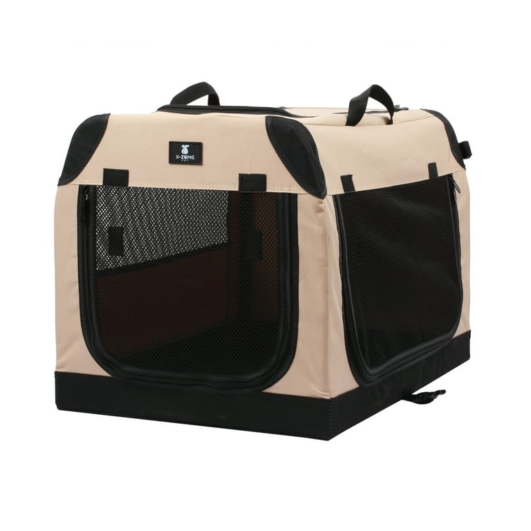 Collapsible soft top dog crate