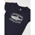 thumbnail image 2 of Hudson Baby Infant Boy Cotton Bodysuit, Shorts and Shoe 3pc Set, Shark, 0-3 Months, 2 of 6