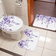 thumbnail image 4 of Purple Eucalyptus Bath Mat 3 Piece Bathroom Rug Set, Botanical Plant Rustic Branch Floral Non Slip Bath Rug Contour Mat and Toilet Lid Cover, Absorbent Shower Mats Soft Bath Rugs and Mats Sets, 4 of 8