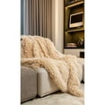 thumbnail image 3 of Chunky Flokati Faux Wool Off White Throw Blanket, 3 of 4