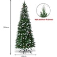 thumbnail image 3 of Costway 1,8m Árbol de Navidad con 630 Ramas con Agujas en PVC de Alta y Base de Metal Resistente Verde, 3 of 7
