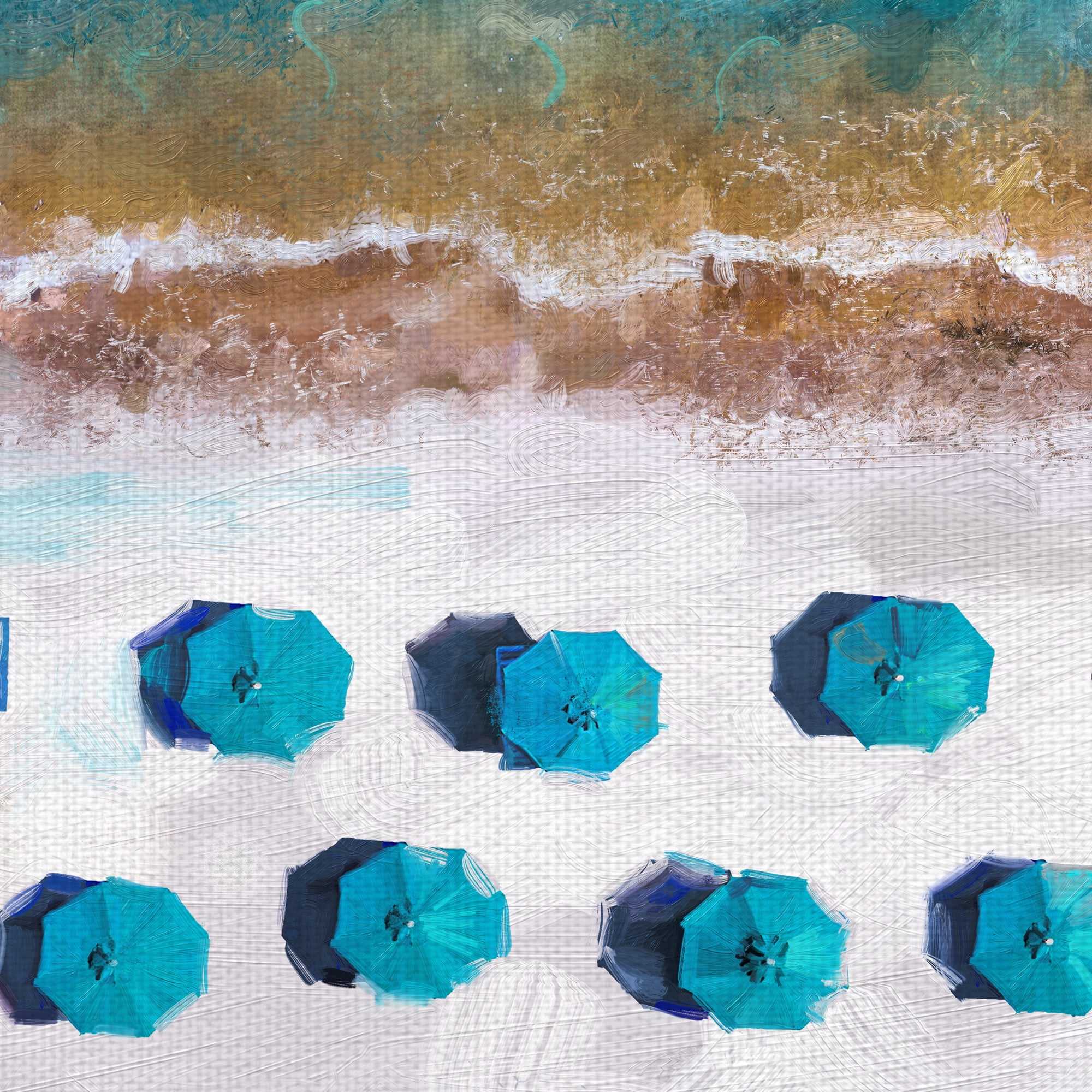 Masterpiece Art Gallery Aerial Blues Coastal By Studio Art Canvas Art Print 24" x 36"