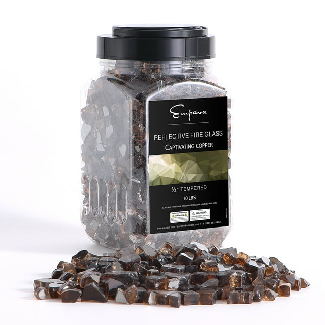 Empava 1/2-in Captivating Copper Reflective Tempered Fire Glass, 10 lbs