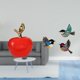 thumbnail image 2 of Escultura De Fruta De Cerámica Y Pájaro De Madera, Arte De Pared Combinado Para El Hogar, Cafetería, Estudio, Jardín, Granja, Decoración Navideña., 2 of 8