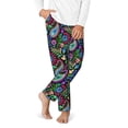 thumbnail image 2 of Wukai Watercolor Floral Paisley Print Teenagers' Pajama Pant Sleep Pajama Lounge Pant PJ Bottoms with Pockets and Button Fly(Available in Big & Tall)-Large, 2 of 6