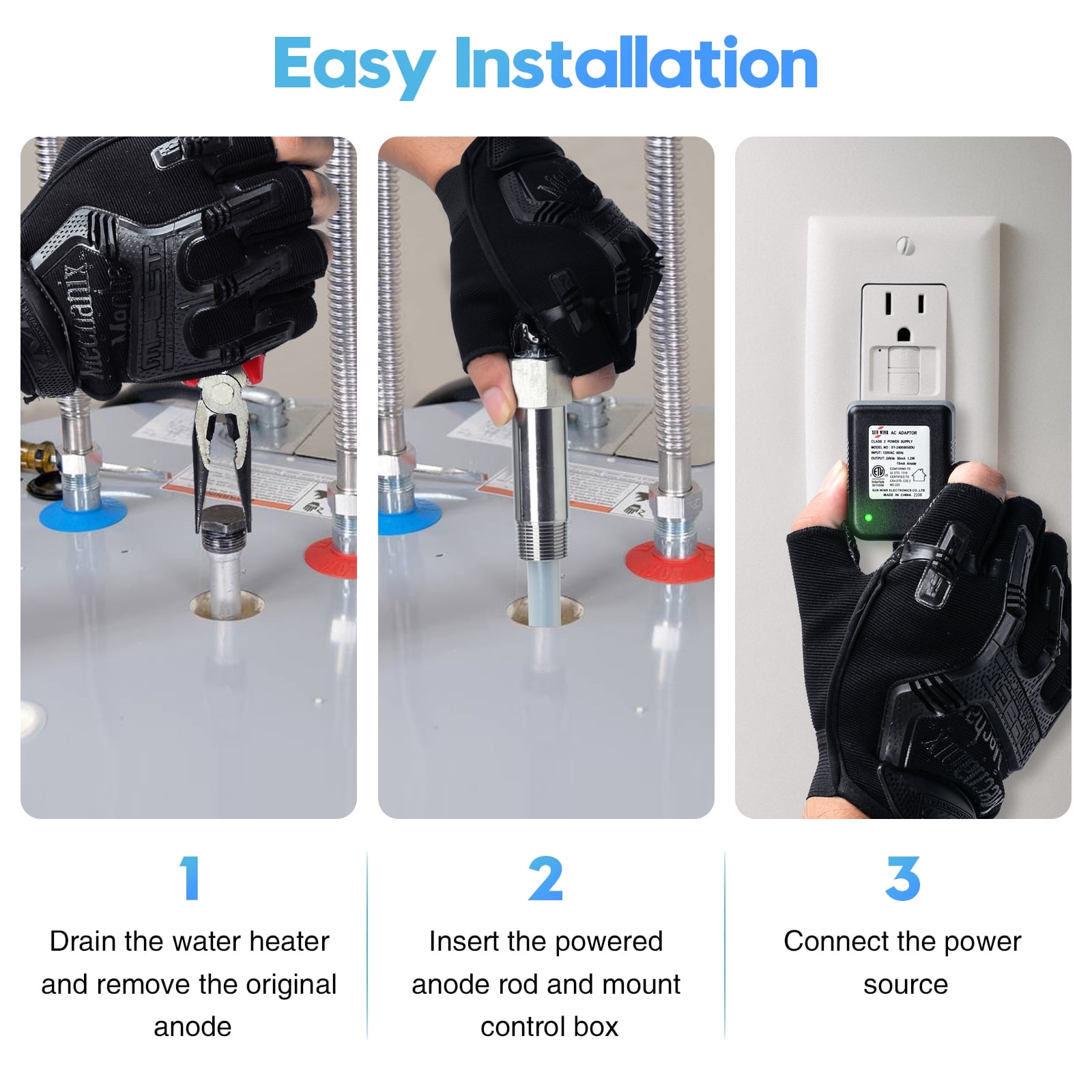 Briidea Powered Water Heater, 2-Year Warranty, 40-89 Gallon Capacity with Anti-Rust and Corrosion, Reduce Limescale