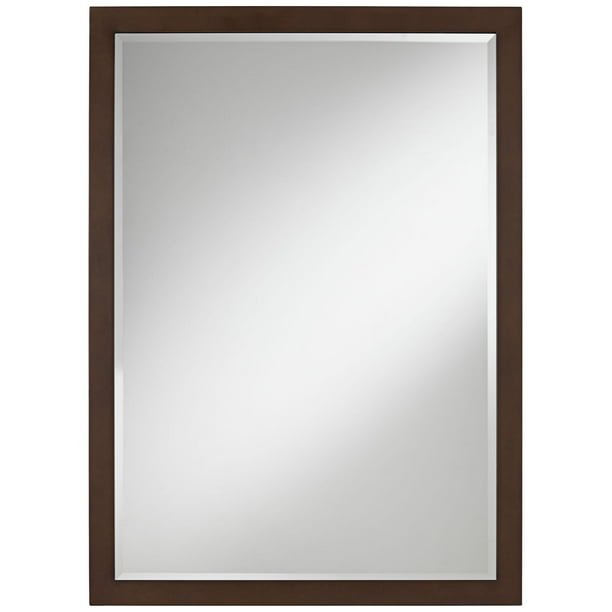 Possini Euro Design Rectangular Vanity Wall Mirror Vintage Oil Rubbed Bronze Metal Frame Beveled 26 Wide For Bathroom Bedroom Com Possini Euro Design Rectangular Vanity, Antique Bronze Mirror Bathroom