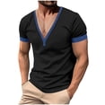 thumbnail image 3 of VBTAPA Deep V Neck T Shirt for Men Low Cut Vneck Tee Slim Fit Short Sleeve Casual Workout Shirts Summer Hipster Tops Prime Sales of The Day Black XL, 3 of 9