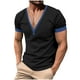 thumbnail image 2 of pstuiky Camisas de vestir de manga corta para hombre, Camisa informal de color liso con botones y cuello en V y manga corta para hombre ropa de hombre m, 2 of 9