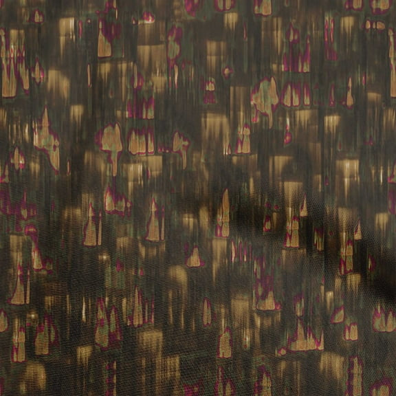 oneOone Polyester Spandex Brown Fabric Abstract Fabric For Sewing Printed Craft Fabric By The Yard 56 Inch Wide