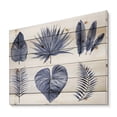 thumbnail image 2 of Designart 'Blue Watercolour Tropical Leaves IV' Traditional Print on Natural Pine Wood, 2 of 5