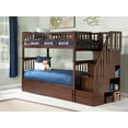 thumbnail image 2 of Columbia Staircase Bunk Bed Twin over Twin with Twin Size Urban Trundle Bed in Walnut, 2 of 6