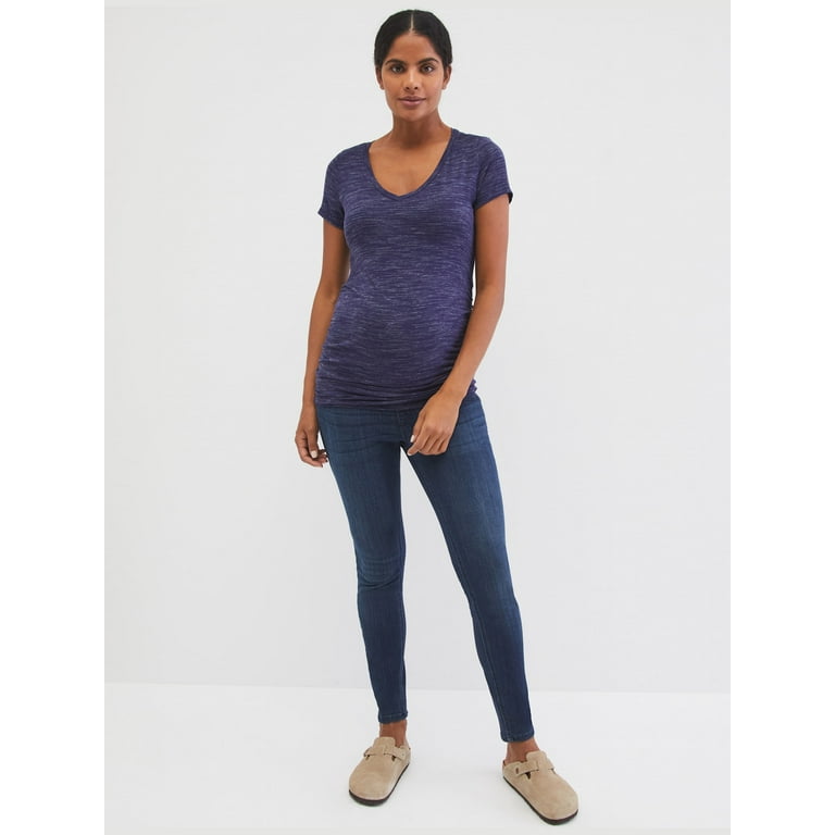 Motherhood Maternity V-Neck Side Ruched Maternity Tee 