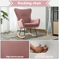 thumbnail image 2 of Bonzy Home Nursery Rocking Chair, Accent Rocker Glider Side Chair with High Backrest for Nursery Living Room Bedroom Office，Pink, 2 of 8