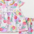 thumbnail image 4 of KPOPLK Toddler Girl Clothes Summer Kids Cute Print Outfits Ruffle Tee Tops Shorts 2-Piece Set 6 Months - 14 Years Size 11-12 Years,Watermelon Red, 4 of 4