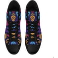 thumbnail image 6 of Coolcustomize Artistic Day of The Dead High-Top Canvas Sneakers, Colorful Skull & Floral Casual Walking Streetwear Skate Travel Shoes, 6 of 7