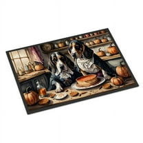 Carolines Treasures DAC1731MAT 18 x 27 in. Unisex Basset Hound Fall Kitchen Pumpkins Doormat