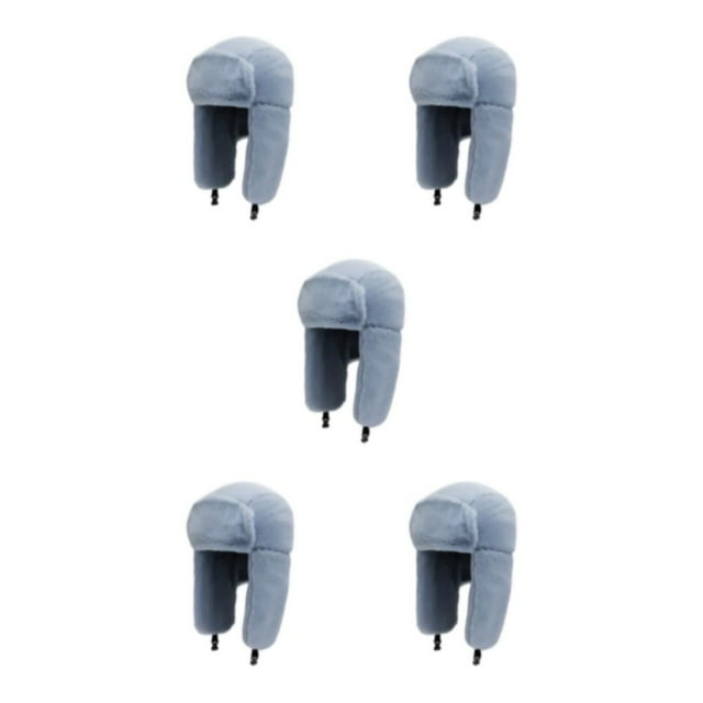 mmirethe Polyester Thicken Earflap Caps High-end Texture And Soft Texture Stay Fashionable And Warm In Cold grey 5Set