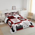 thumbnail image 2 of Erosebridal Rustic Bedding Set Red Black Plaid Bear Deer Comforter Sets Twin Size,Farmhouse Cabin Check Quilt Set For Men,Country Adventure Hunting Bed Duvet Set 1 Pillow Case, 2 of 5
